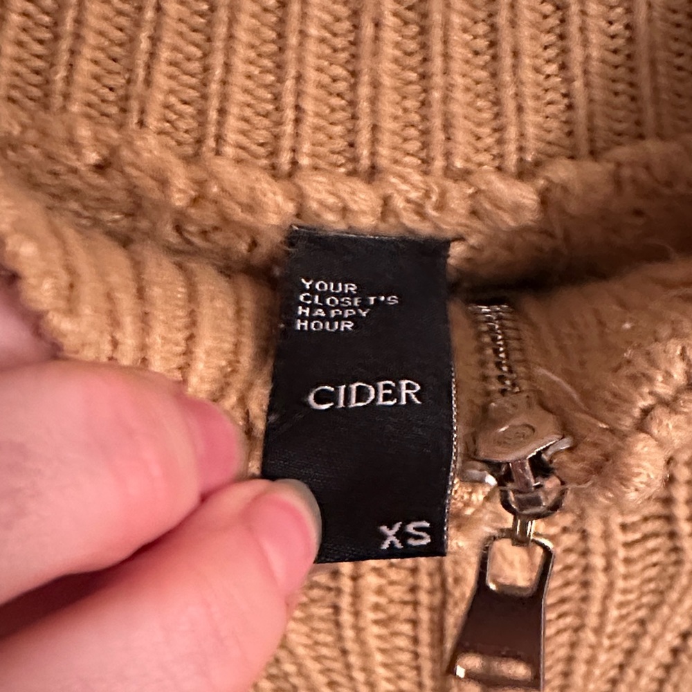 Cider Tan Cable Knit Sweater View 2